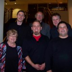 Tim Jansa with composers Vivienne Olive, Dieter Buwen and Robert Scott Thompson, as well as percussionist Stuart Gerber, conductor Robert J. Ambrose (Sept. 2010)