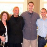 Tim Jansa with Jen Marotta and Tom Hooten, trumpet, and Chris Chandler, piano, after the recording of "Wings: A Contemplative Fanfare" (Sept. 2011)